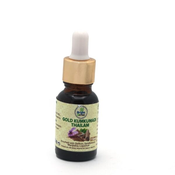 Gold Kumkumadi Thailam, Skin Brightening, Oil, 100% Chemical Free & Natural, 15ml