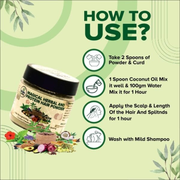 Magical Herbal and Protein Hair Powder, 140 gm Mens And Womens - Image 6
