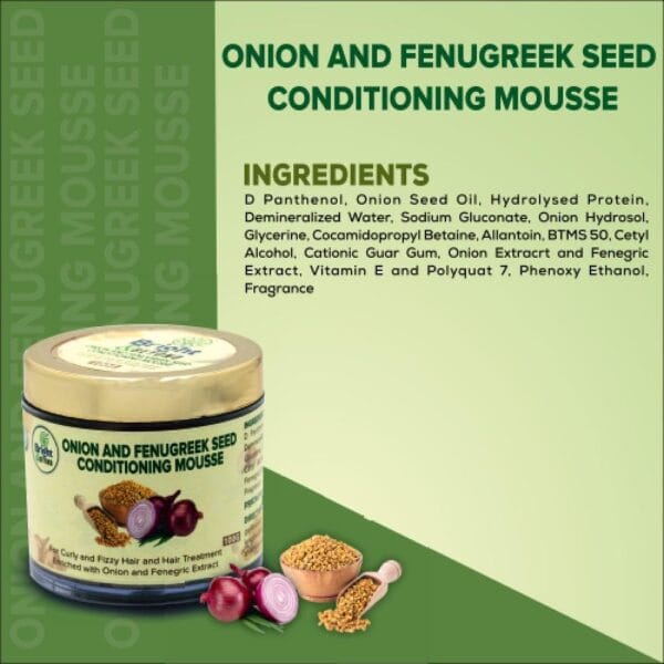 Onion and Fenugreek Seed Hair Conditioning Mousse | 100g - Image 4
