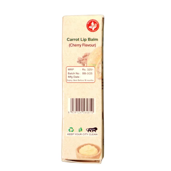 Carrot Lip Balm (Cherry Flavour) , 5gm - Image 3